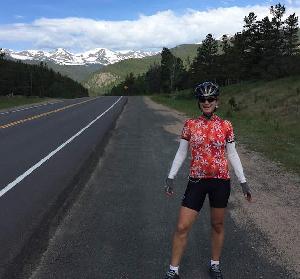 Ginger on 50 mi ride to Ward, CO