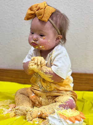 The first of many birthday celebrations for little Miss Marian, an ex preemie and NICU grad, from Childrens Hospital Colorado