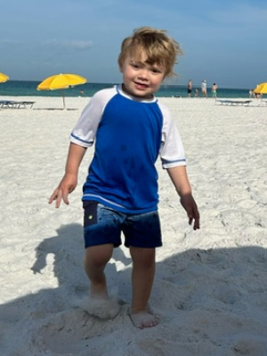 Drake, enjoying the beach this spring!