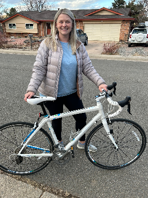 Lorel and her new bike!