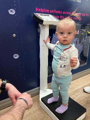 Freya at a cardiology check-in!