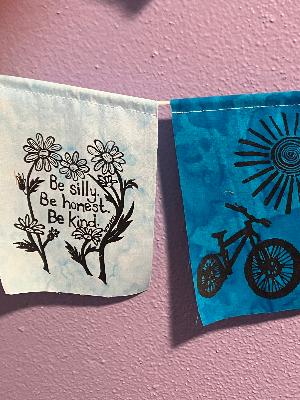 Prayer flags created by Martha.