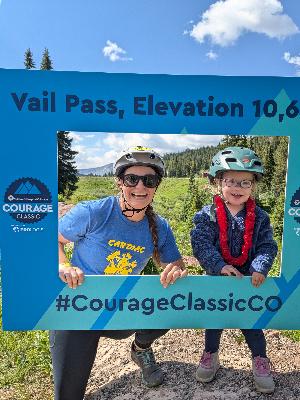Mackenzie and I at the top of Vail Pass, 2024