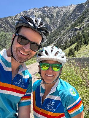 Pete & Cristina, training on the Frisco-Copper bike path for the Courage Classic