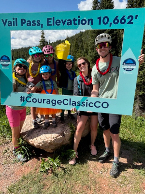 Caleb's Crew at the top of Vail Pass in the 2024 Courage Classic!