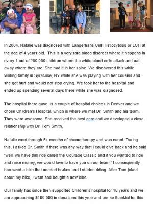 Tom Smith, Natalie, Ashley, Mom and Dad at the Courage Classic