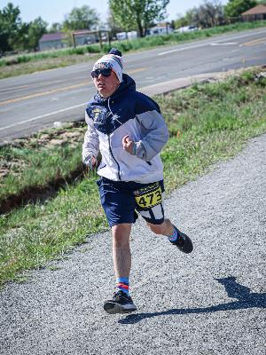 Hunter finishing the 5K in 2025